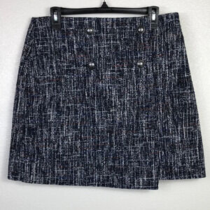 LOFT Skirt Women’s Size 10 Mini Tweed Faux Wrap Side Zipper Professional Classy